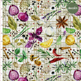 Plaid Watercolor Vegetable Pattern Digital Printed Fabric